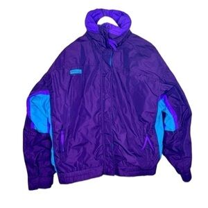 Vintage Columbia Bugaboo Jacket – 90s Women’s XL – Purple Colorblock Coat